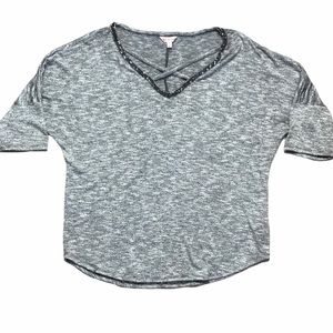 Juicy Couture Short Sleeve Gem NeckLine Sweater